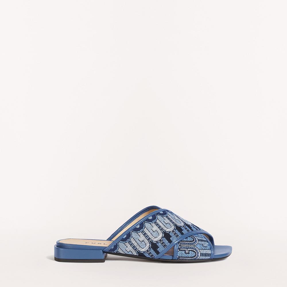 Furla Cross Sandals Blue Women South Africa ZG5617483